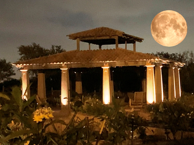 Rose Pavilion with Moon